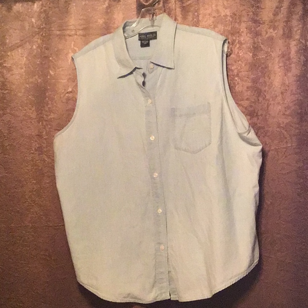 Ralph Lauren,light blue denim, sleeveless shirt